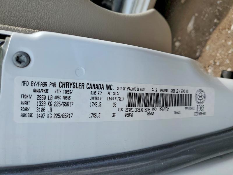 Продажа на аукционе авто 2014 Chrysler Town & Country, vin: 2C4RC1CG8ER118209, номер лота: 58784766