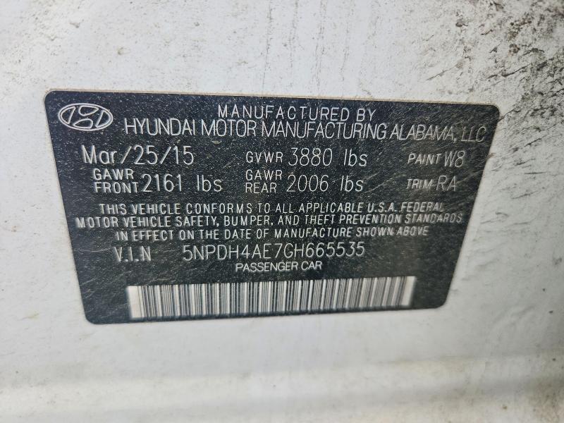 Aukcja sprzedaży 2016 Hyundai Elantra, vin: 5NPDH4AE7GH665535, numer aukcji: 57612056