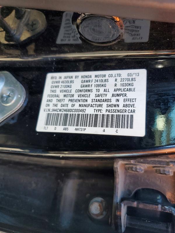58572106 :رقم المزاد ، JH4CW2H68DC000492 vin ، 2013 Acura Tsx مزاد بيع