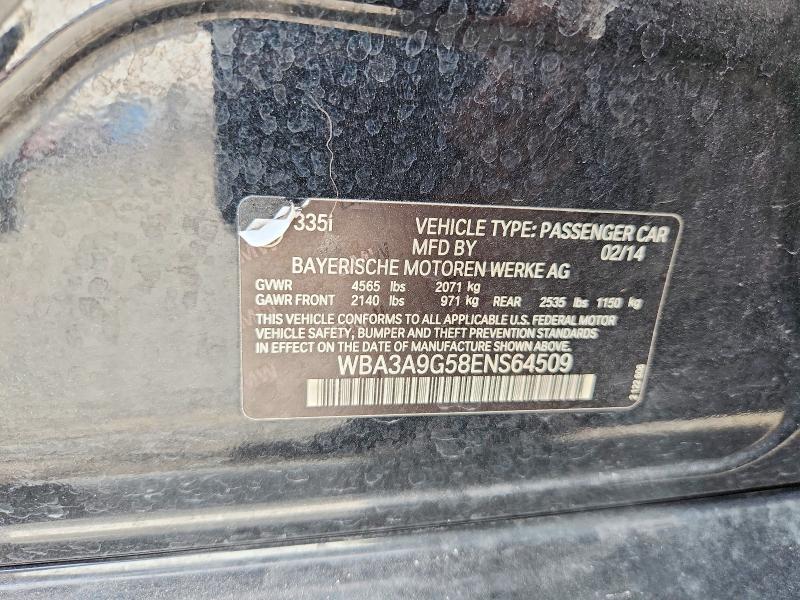 Продажа на аукционе авто 2014 Bmw 335, vin: WBA3A9G58ENS64509, номер лота: 58405456