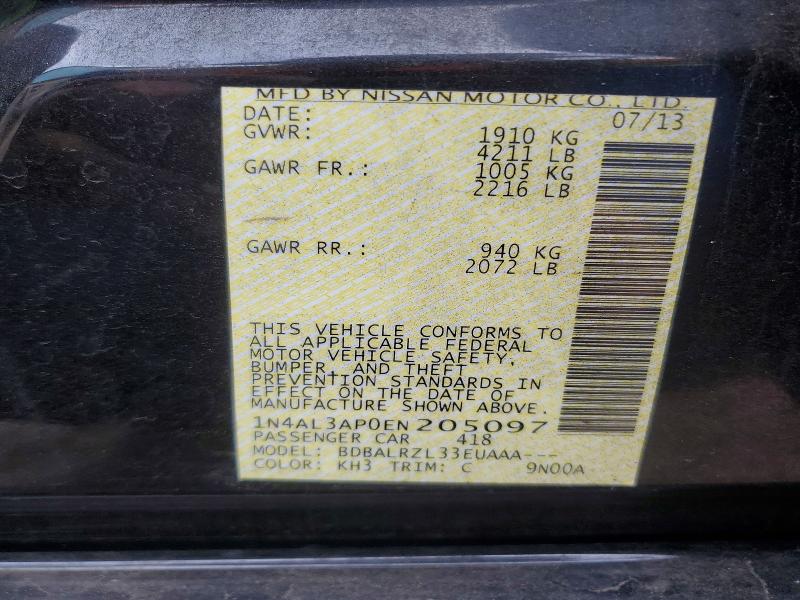 Aukcja sprzedaży 2014 Nissan Altima, vin: 1N4AL3AP0EN205097, numer aukcji: 55220236