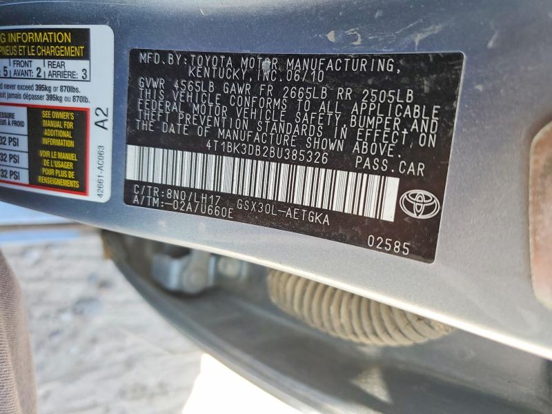 2011 Toyota Avalon მანქანა იყიდება აუქციონზე, vin: 4T1BK3DB2BU385326, აუქციონის ნომერი: 57125406