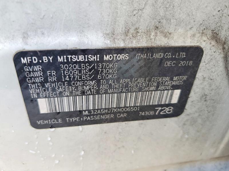 Aukcja sprzedaży 2019 Mitsubishi Mirage, vin: ML32A5HJ7KH006501, numer aukcji: 57393806