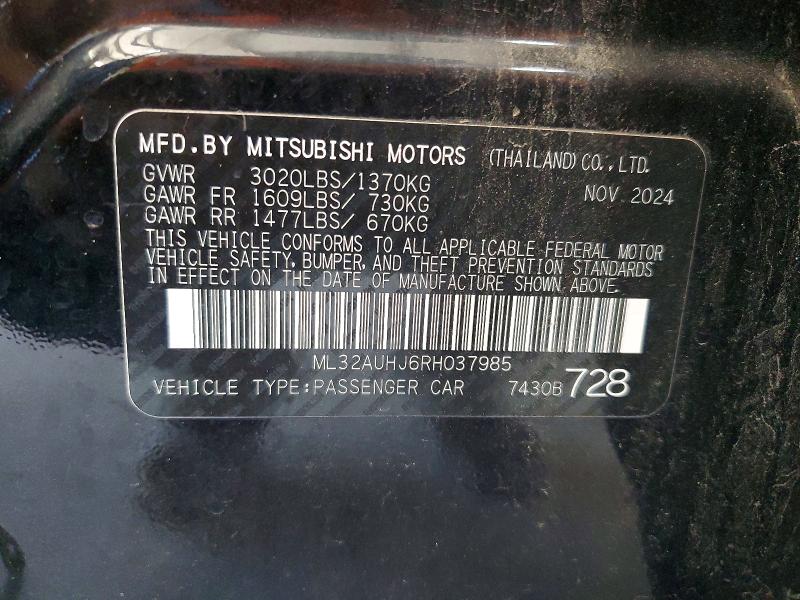 Продаж на аукціоні авто 2024 Mitsubishi Mirage, vin: ML32AUHJ6RH037985, номер лоту: 56029166