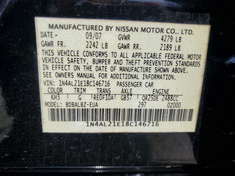 Продаж на аукціоні авто 2008 Nissan Altima, vin: 1N4AL21E18C146716, номер лоту: 56940756