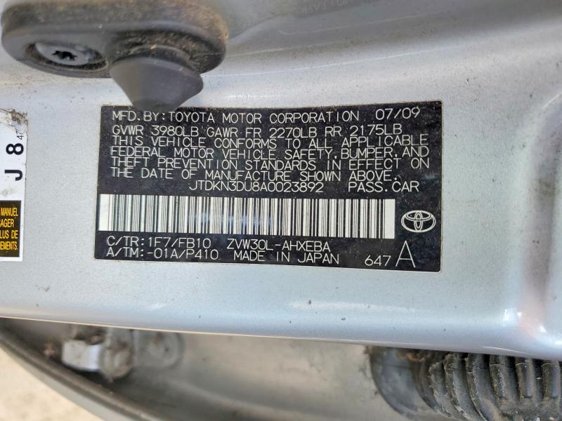 Продаж на аукціоні авто 2010 Toyota Prius, vin: JTDKN3DU8A0023892, номер лоту: 58194676