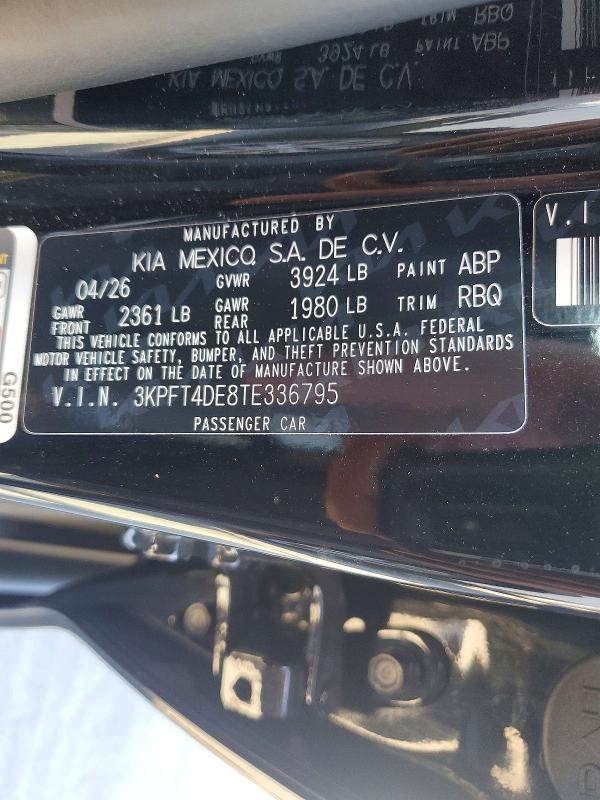 56831866 :رقم المزاد ، 3KPFT4DE8TE336795 vin ، 2026 Kia K4 مزاد بيع