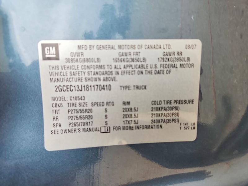 2008 Chevrolet Silverado მანქანა იყიდება აუქციონზე, vin: 2GCEC13J181170410, აუქციონის ნომერი: 59147756