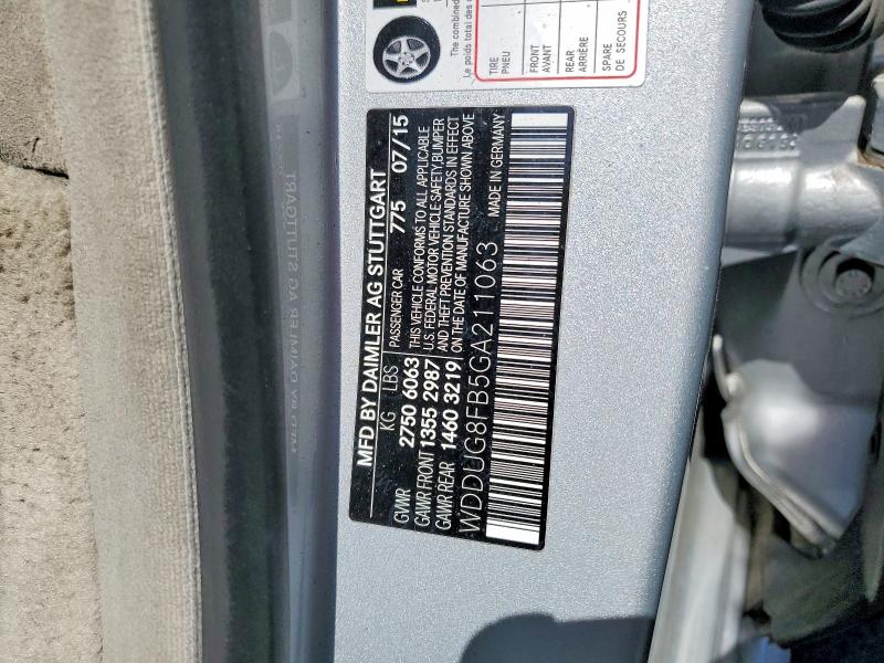 2016 Mercedes-benz S მანქანა იყიდება აუქციონზე, vin: WDDUG8FB5GA211063, აუქციონის ნომერი: 55155696