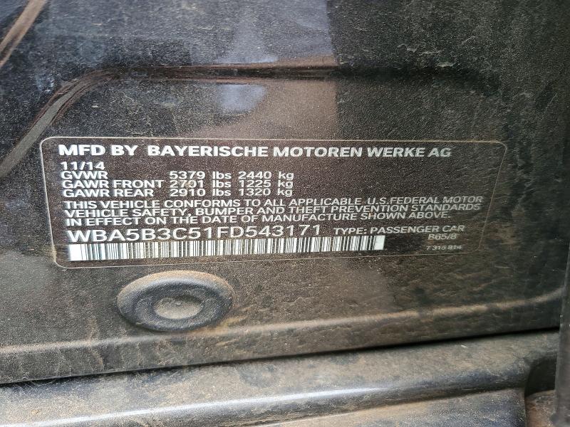 2015 Bmw 535 მანქანა იყიდება აუქციონზე, vin: WBA5B3C51FD543171, აუქციონის ნომერი: 56896966