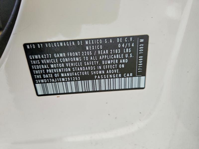 Продажа на аукционе авто 2014 Volkswagen Jetta, vin: 3VWD17AJ1EM291253, номер лота: 56123376