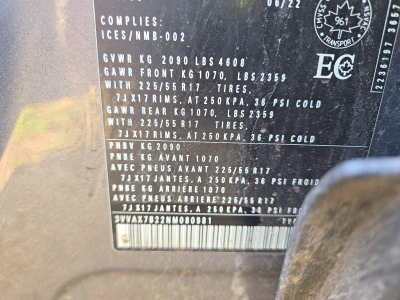 Продажа на аукционе авто 2022 Volkswagen Taos, vin: 3VVAX7B22NM080981, номер лота: 55777256