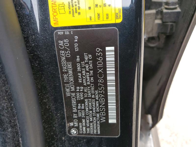 56651016 :رقم المزاد ، WBSNB93578CX10639 vin ، 2008 Bmw M5 مزاد بيع