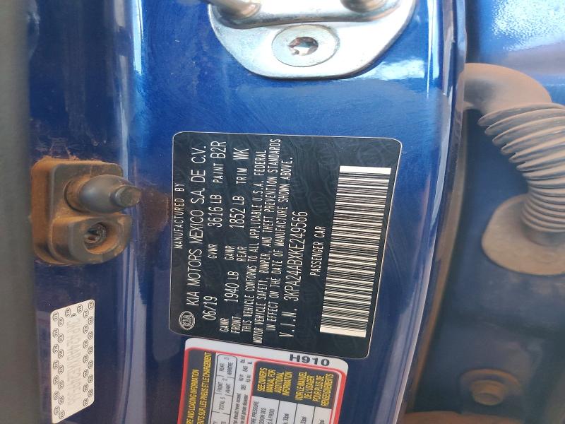 2019 Kia Rio მანქანა იყიდება აუქციონზე, vin: 3KPA24ABXKE249566, აუქციონის ნომერი: 55798036