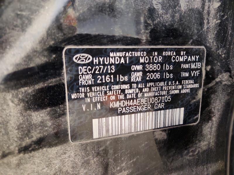 Продаж на аукціоні авто 2014 Hyundai Elantra, vin: KMHDH4AE8EU087105, номер лоту: 56837196
