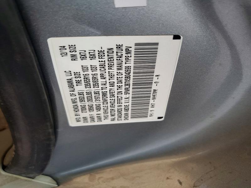 57952056 :رقم المزاد ، 5FNRL387X5B042699 vin ، 2005 Honda Odyssey مزاد بيع