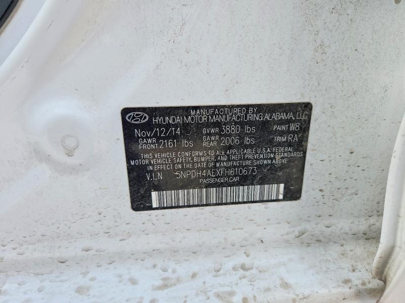 Продажа на аукционе авто 2015 Hyundai Elantra, vin: 5NPDH4AEXFH610673, номер лота: 58089746