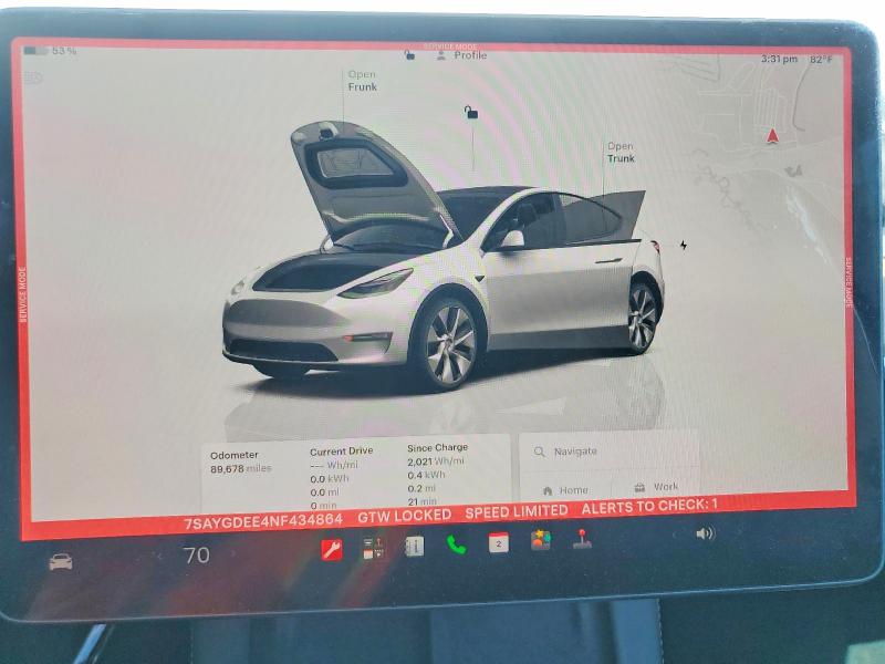 Aukcja sprzedaży 2022 Tesla Model Y, vin: 7SAYGDEE4NF434864, numer aukcji: 55977976