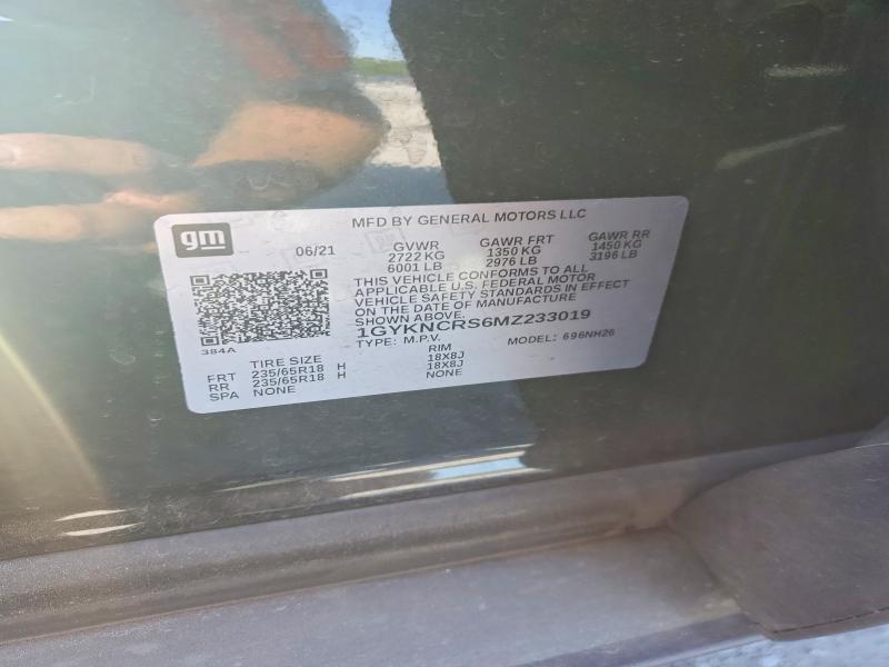 58381376 :رقم المزاد ، 1GYKNCRS6MZ233019 vin ، 2021 Cadillac Xt5 مزاد بيع