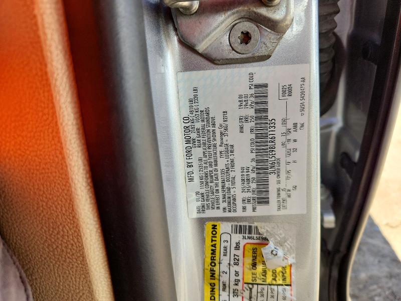 58007556 :رقم المزاد ، 3LN6L5E98LR611335 vin ، 2020 Lincoln Mkz مزاد بيع