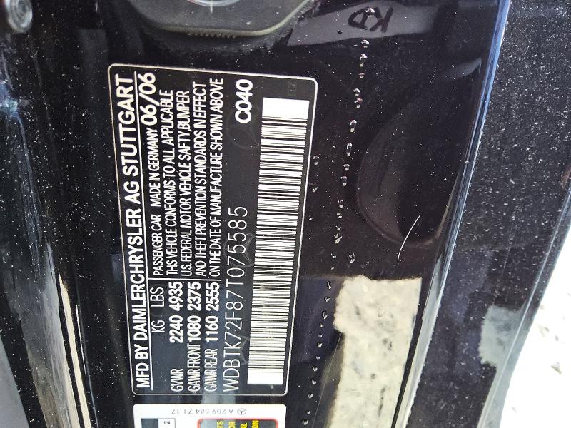 Продаж на аукціоні авто 2007 Mercedes-benz Clk, vin: WDBTK72F87T075585, номер лоту: 57127366
