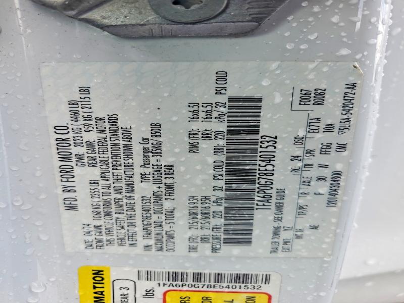 2014 Ford Fusion მანქანა იყიდება აუქციონზე, vin: 1FA6P0G78E5401532, აუქციონის ნომერი: 58285016