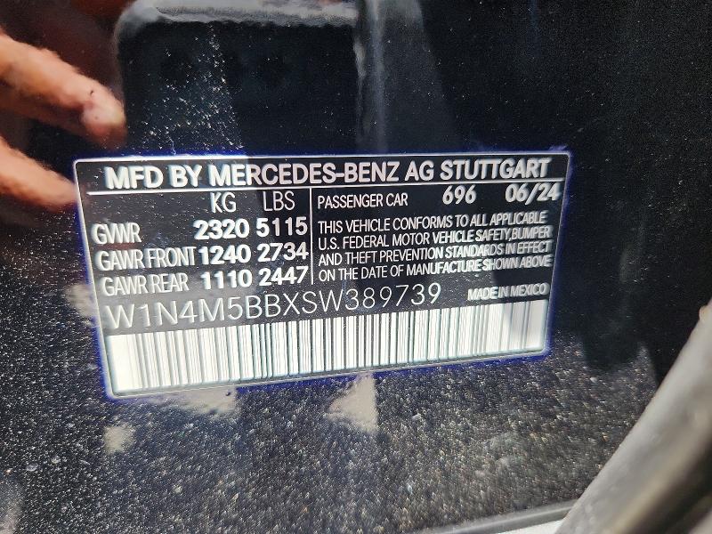 57088426 :رقم المزاد ، W1N4M5BBXSW389739 vin ، 2025 Mercedes-benz Glb مزاد بيع