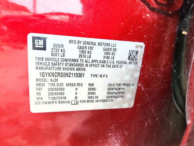 Aukcja sprzedaży 2017 Cadillac Xt5, vin: 1GYKNCRS0HZ115361, numer aukcji: 54698936