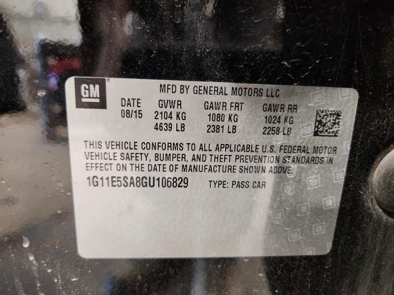 55718616 :رقم المزاد ، 1G11E5SA8GU106829 vin ، 2016 Chevrolet Malibu Limited مزاد بيع