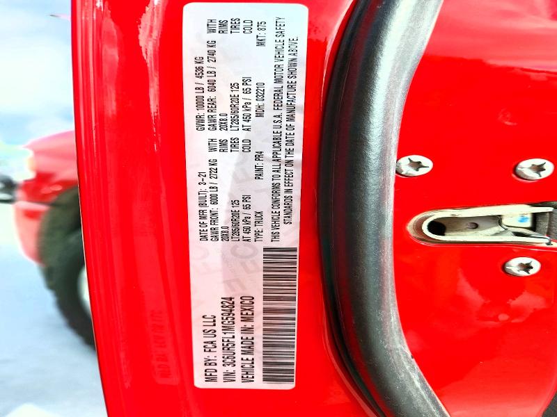 Продажа на аукционе авто 2021 Ram 2500, vin: 3C6UR5FL1MG594824, номер лота: 57553386