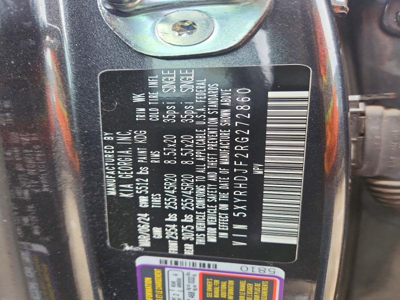 58816126 :رقم المزاد ، 5XYRHDJF2RG272860 vin ، 2024 Kia Sorento مزاد بيع
