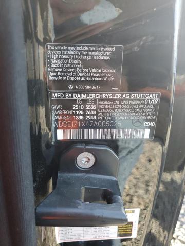 55892196 :رقم المزاد ، WDDEJ71X47A005025 vin ، 2007 Mercedes-benz Cl مزاد بيع