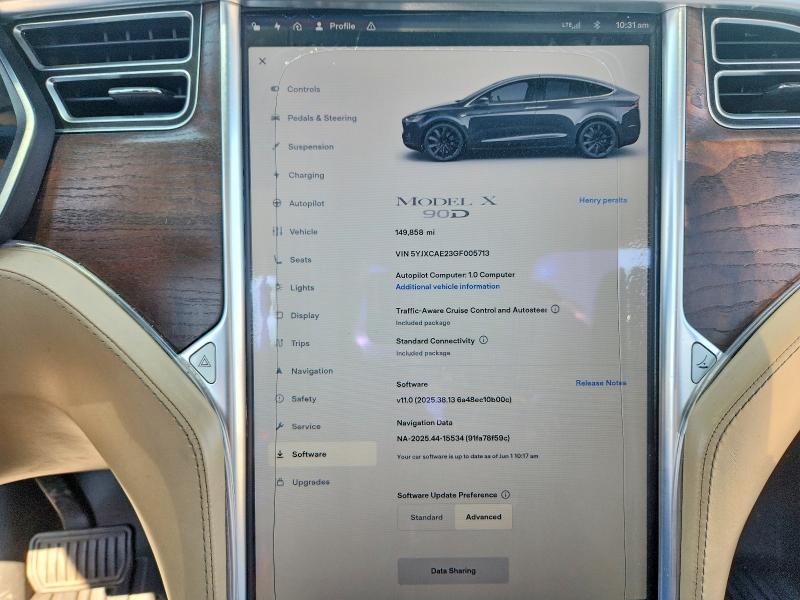 Aukcja sprzedaży 2016 Tesla Model X, vin: 5YJXCAE23GF005713, numer aukcji: 55568536
