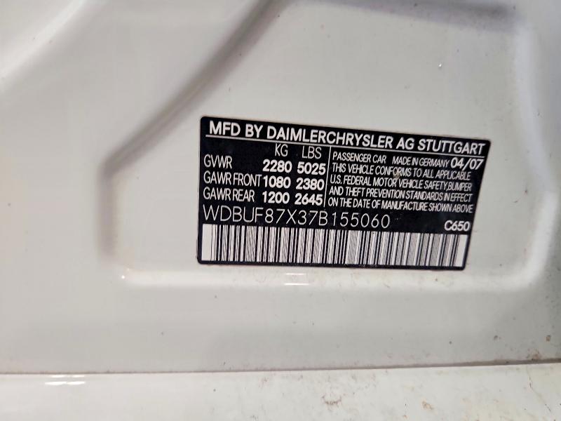 2007 Mercedes-benz E მანქანა იყიდება აუქციონზე, vin: WDBUF87X37B155060, აუქციონის ნომერი: 58952296