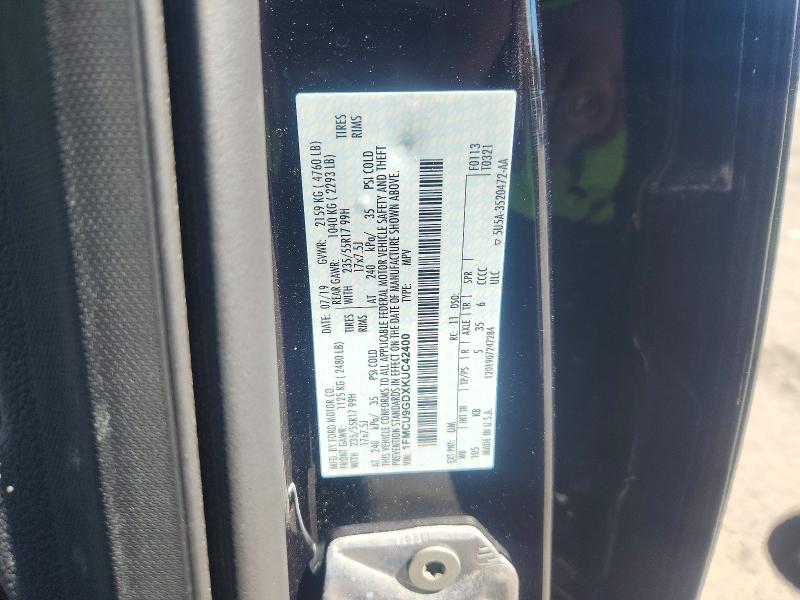 58445306 :رقم المزاد ، 1FMCU9GDXKUC42400 vin ، 2019 Ford Escape مزاد بيع