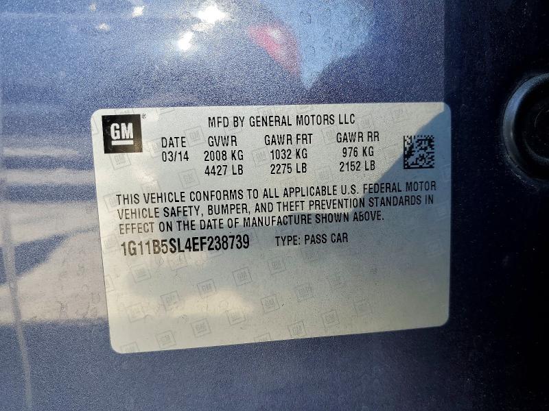 Продажа на аукционе авто 2014 Chevrolet Malibu, vin: 1G11B5SL4EF238739, номер лота: 57259526