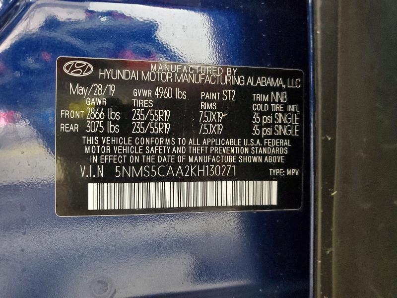 Продажа на аукционе авто 2019 Hyundai Santa Fe, vin: 5NMS5CAA2KH130271, номер лота: 56497106