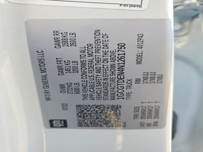 Продаж на аукціоні авто 2022 Chevrolet Colorado, vin: 1GCGTDEN4N1261750, номер лоту: 56398296