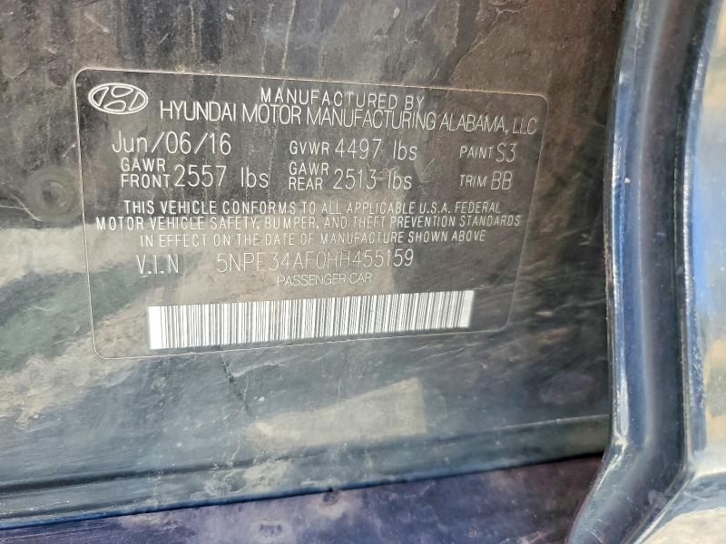 Продаж на аукціоні авто 2017 Hyundai Sonata, vin: 5NPE34AF0HH455159, номер лоту: 58374636
