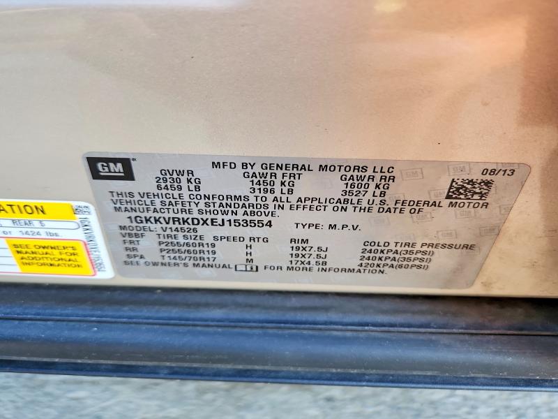 55799966 :رقم المزاد ، 1GKKVRKDXEJ153554 vin ، 2014 Gmc Acadia مزاد بيع