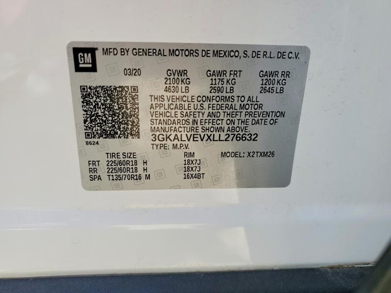 58038746 :رقم المزاد ، 3GKALVEVXLL276632 vin ، 2020 Gmc Terrain مزاد بيع