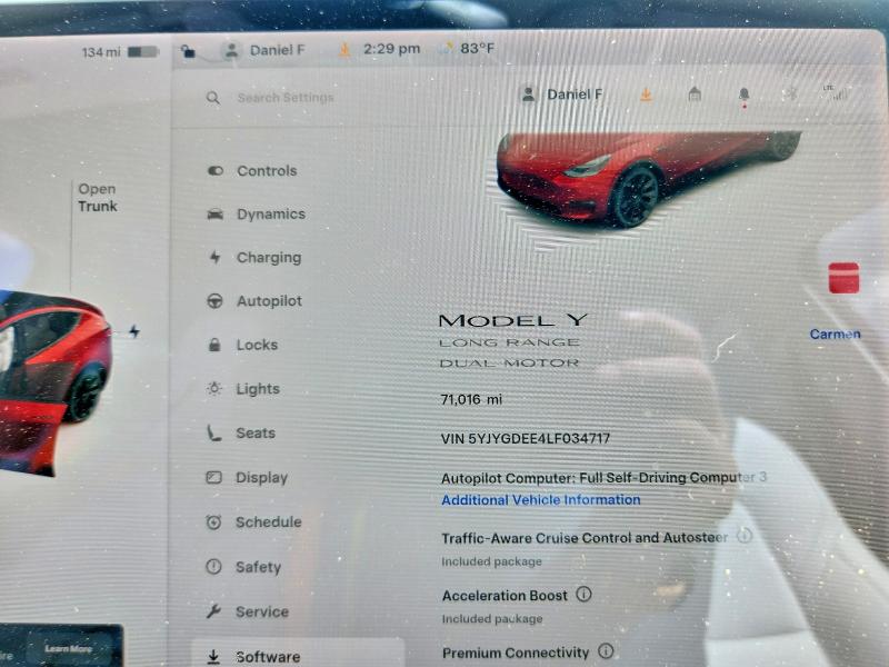 Продаж на аукціоні авто 2020 Tesla Model Y, vin: 5YJYGDEE4LF034717, номер лоту: 57573996