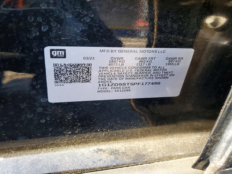 Продажа на аукционе авто 2023 Chevrolet Malibu, vin: 1G1ZD5ST5PF177496, номер лота: 58544996