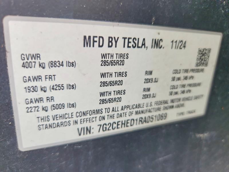 Aukcja sprzedaży 2024 Tesla Cybertruck, vin: 7G2CEHED1RA051069, numer aukcji: 56653746