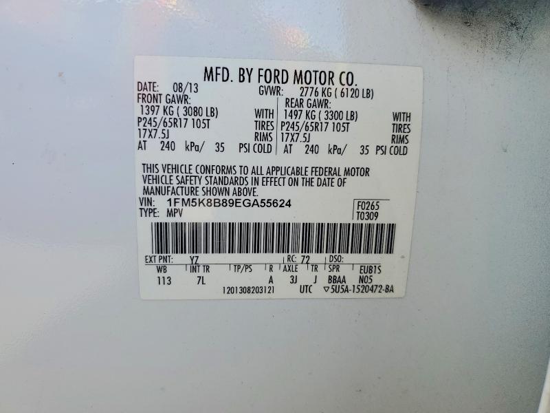 Aukcja sprzedaży 2014 Ford Explorer, vin: 1FM5K8B89EGA55624, numer aukcji: 56626066