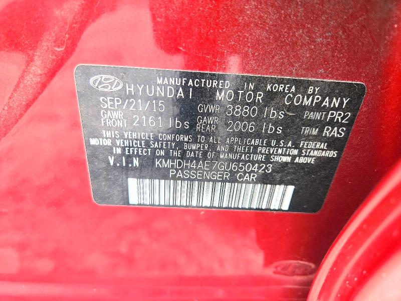 Aukcja sprzedaży 2016 Hyundai Elantra, vin: KMHDH4AE7GU650423, numer aukcji: 56036776