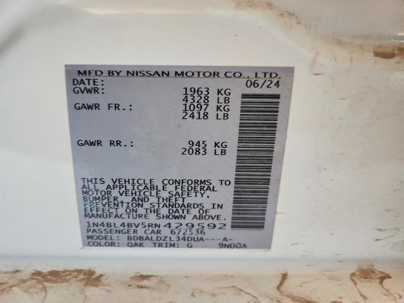 Продажа на аукционе авто 2024 Nissan Altima, vin: 1N4BL4BV5RN429592, номер лота: 55779066