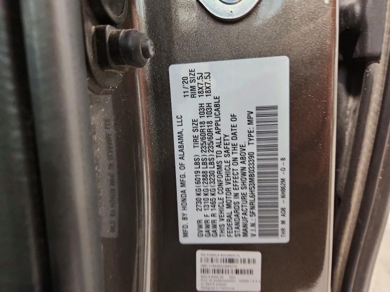 Продажа на аукционе авто 2021 Honda Odyssey, vin: 5FNRL6H53MB033390, номер лота: 58465746