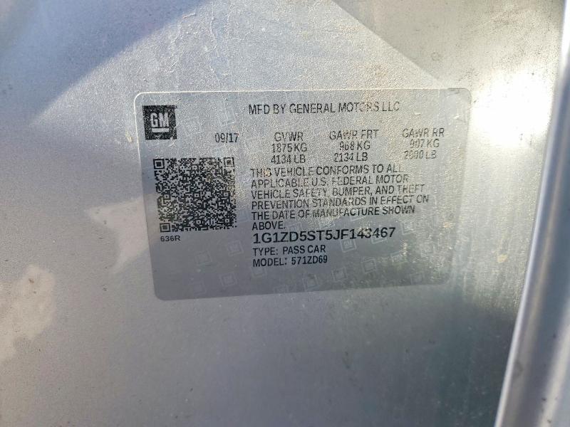 2018 Chevrolet Malibu მანქანა იყიდება აუქციონზე, vin: 1G1ZD5ST5JF143467, აუქციონის ნომერი: 58293386