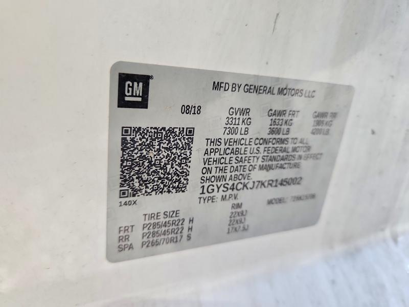 Продажа на аукционе авто 2019 Cadillac Escalade, vin: 1GYS4CKJ7KR145002, номер лота: 56345506